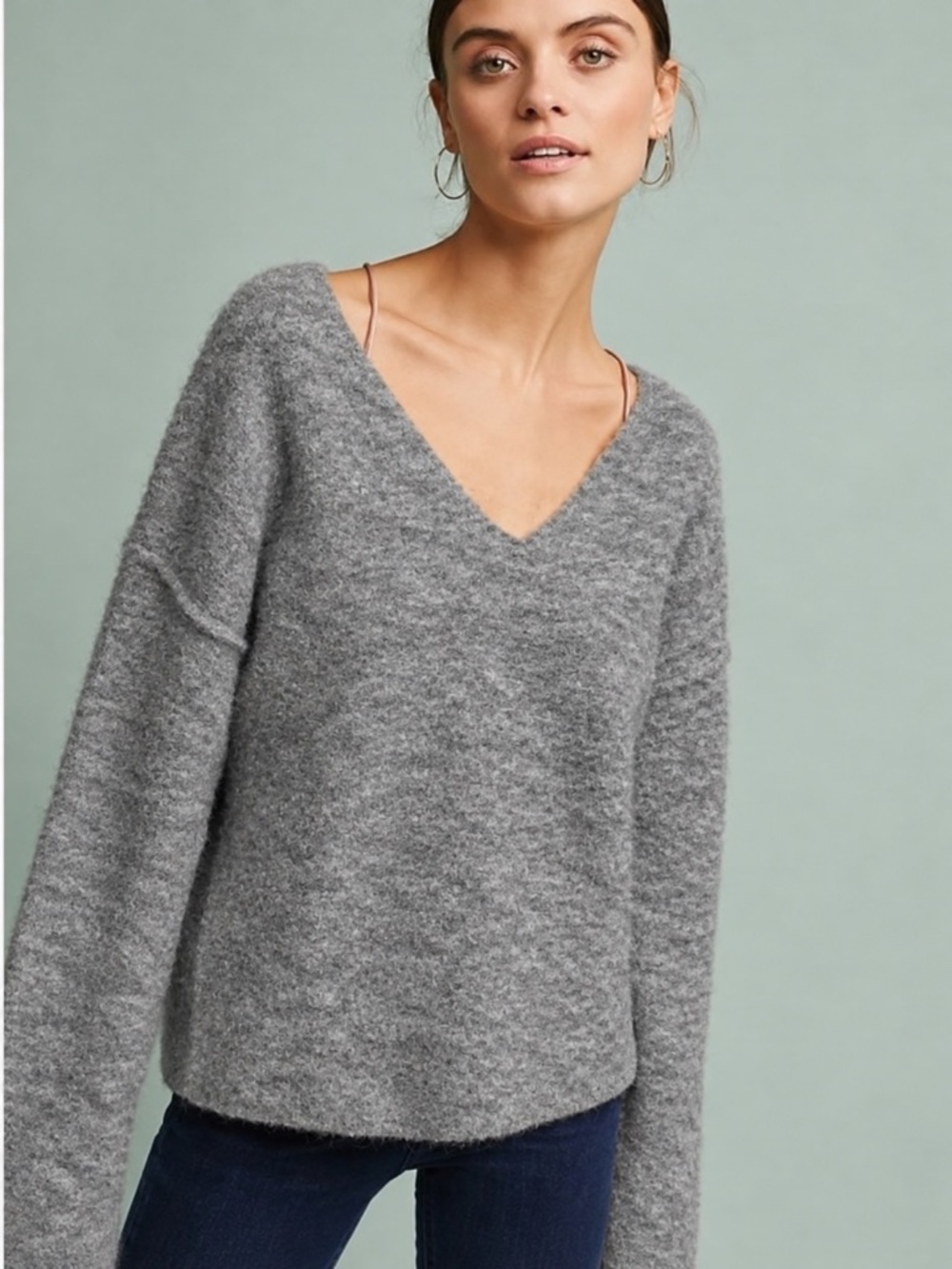 AG Skye Alpaca Wool V-Neck Sweater